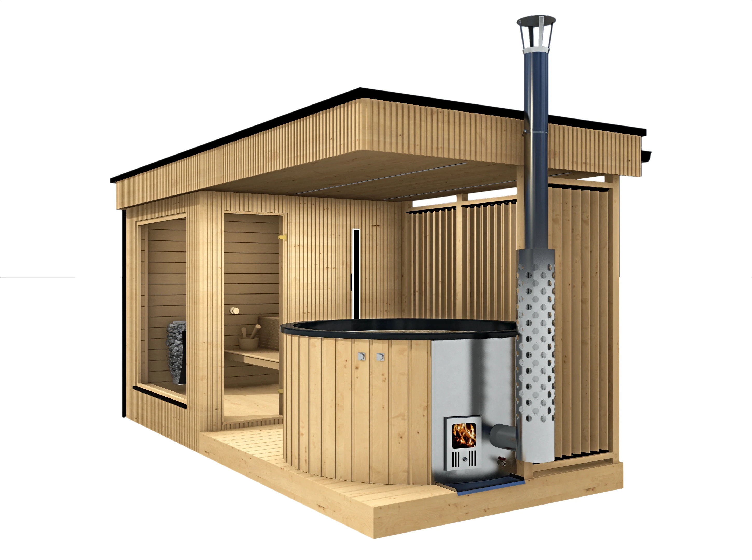 Sauna Banya – widok z boku na strefę relaksu