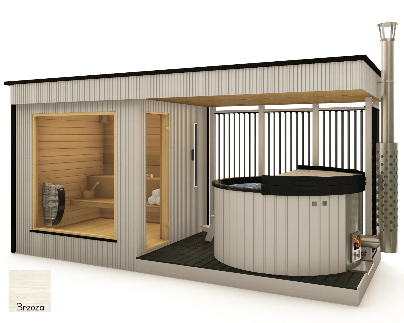 Sauna Banya – kolor elewacji Brzoza