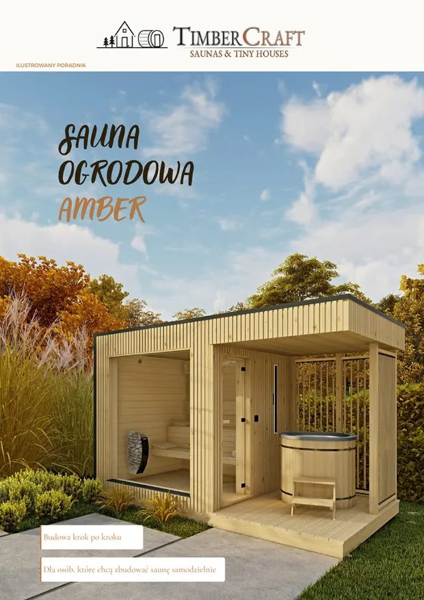 Okładka poradnika Sauna ogrodowa Amber. Budowa krok po kroku